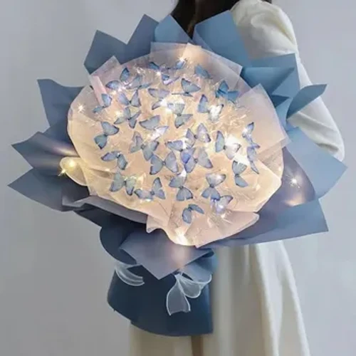 Material creativ pentru buchet de fluturi, lucrat manual, geantă DIY, decorare nuntă pentru mireasă, pachet cu materiale pentru flori Cadouri romantice de Ziua Îndrăgostiților