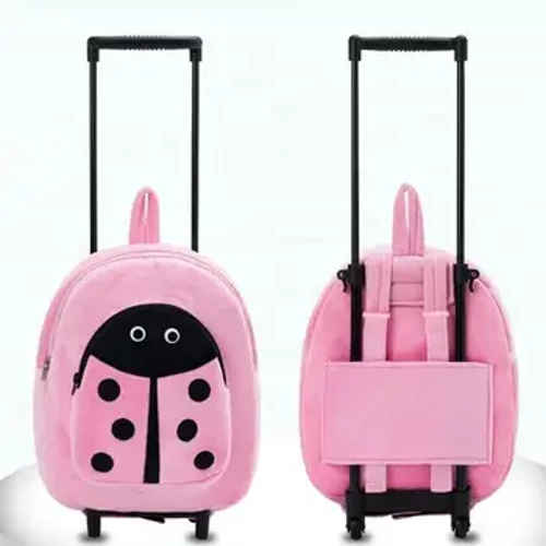 Rollrucksack für Mädchen, Rollrucksack für die Schule, Cartoon-Rucksack mit doppeltem Verwendungszweck, Räder, Reisetrolley-Rucksacktaschen für Kinder