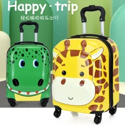 LeTrend 3D Hoạt Hình Vali Trên Bánh Xe Trẻ Em Khủng Long Cán Bộ Hành Lý Spinner Xe Đẩy Trẻ Em Túi Du Lịch Sinh Viên Cabin Cốp Xe