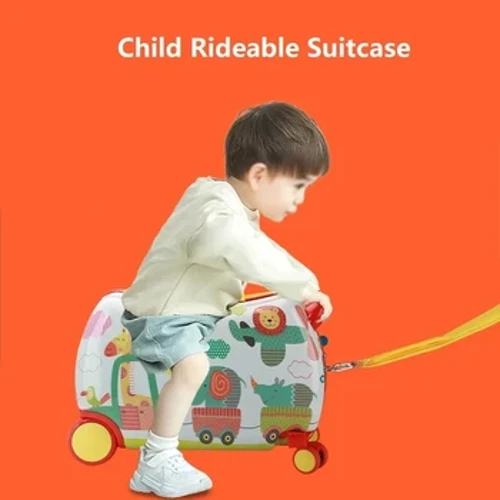 lfuncțională Valisă copil copil Valisă pentru bagaje Cutie universală pentru călărie pentru copii pentru check-in Mini portbagaj/cutie de depozitare valiză