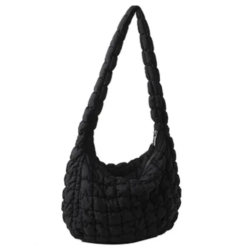 Sac de messager de motif en réseau grande capacité sac coton rembourré de mode décontractée simple en nylon matelassé élégant pour les vacances le week-end