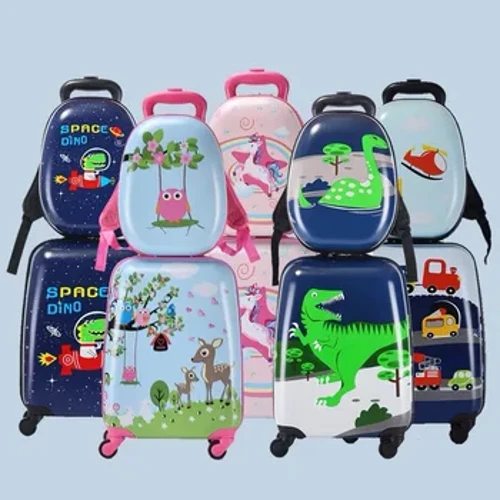 Mála do Pháistí Cás Tralaí 18-Orlach 13-orlach le Rothaí Spinner Socraigh Bagáiste do Chailíní agus Buachaillí Backpack for Kids