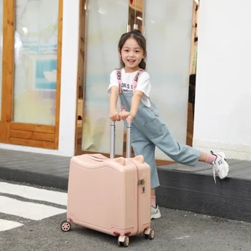 Bagasi Anak-anak Koper Travel sing apik banget ing roda spinner Lungguh lan nunggang Kothak Sandi Travel Anak-anak Digawa Tas Bagasi Troli