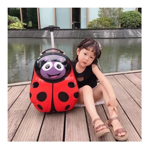 Vali trẻ em bé trai bé gái hoạt hình dễ thương xe tay ga vali có thể ngồi đi xe du lịch hành lý bé trường hợp xe đẩy trẻ em