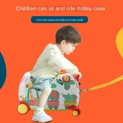 Đa Năng Hoạt Hình Hành Lý Có Thể Ngồi Đi Xe Trẻ Em Vali Bé Gái Và Bé Trai Kem Họa Tiết Hình Thú Dễ Thương Túi Du Lịch Quà Tặng bé