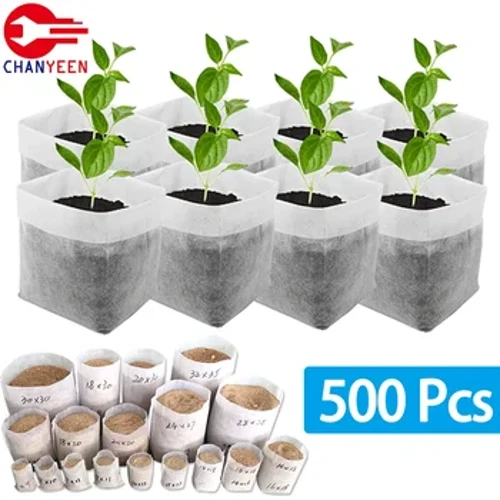100-500Pc Biodegrirlenip bilinýän çagalar bagy zawody Ösümlik torbalary Öý bagy esbaplary üçin gül küýzelerini ekmek üçin dokalan mata tohumlary