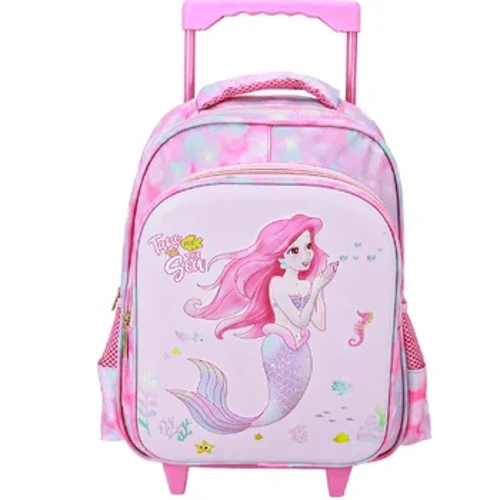 Plant bach yn rholio bagiau Bagiau troli teithio i fechgyn bach Cês bagiau cefn rholio i blant bach ar gyfer backpack troli kidgarden