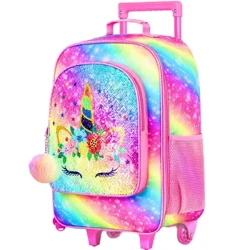 Barnebagasje for gutter og jenter, søt Dinosaur Unicorn Rolling Wheels koffert for småbarn