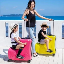 Kid Lovely Rolling Bagage băiat Cool Troley Valize Pe roți Copii Carry On Valize fata roz Cărucior de călărie