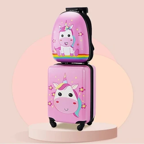 Mala de viagem infantil com senha, conjunto de bagagem fofa com desenho animado, mochila infantil de 18 polegadas com rodas, bagagem de mão, bolsa de viagem