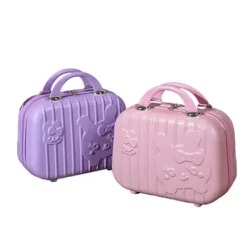 2024 Neuer kleiner Kinderkoffer mit Cartoon-Kaninchen Make-up-Box ABS Reise Mädchen Handgeschenk Mini-Boarding-Koffer Reise-Rollgepäck