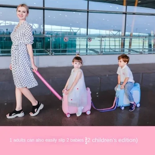 I bagagli e la scatola da viaggio per bambini possono essere cavalcati. Simpatico lettino per bambini. Valigia per trolley per bambini