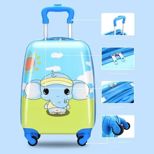 Buachaillí cás tralaí leanaí bagáiste cartún leanbh gleoite 16/18 orlach suitcases ar rothaí mic léinn cailíní