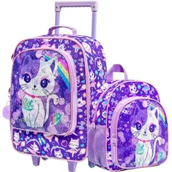 Barnbagage för pojkar, flickor, söt resväska med rullande hjul för småbarn, resväska för barn, bär resväska...