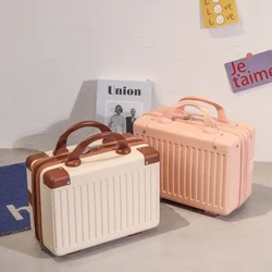 14-pulgada na Carry-On Hand na maleta na Cosmetic Bag Maliit na Cabin Travel Mini Carrier Suitcase Storage Box Mga Makeup Case na Luggage para sa mga Babae