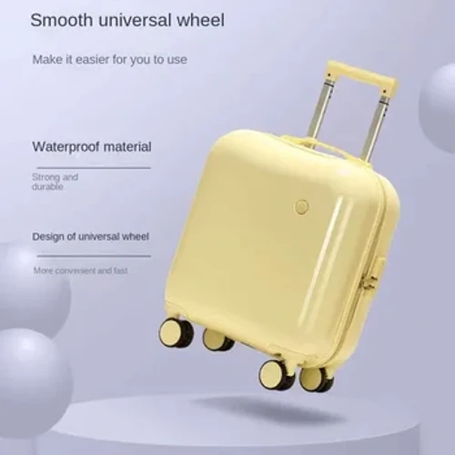 Caja de viaje pequeña para equipaje de embarque de 18 pulgadas con contraseña y ruedas en una bonita Mini maleta cómoda de llevar para niños