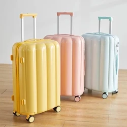 Gadis Lucu Koper Ringan Pengisian USB 20 Inch Bagasi Gantung dengan Pemegang Cangkir Universal Roller Aluminium Alloy Tuas