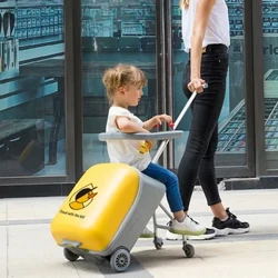 Sit-down Trolley Suitcase ng Cycling Trolley Case para sa Unisex Carry-on na Multifunctional na maleta ng Bata
