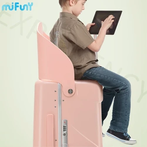 MiFuny Bagasi Anak Anak-anak Playable Trolley Travel Box Multifungsi Boarding Sandi Box Carry on Luggage with Wheel