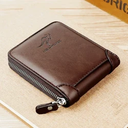 'Ili Kane 'Ake Kane Puke Kane Kāne Zipper Kāleka Pa'a me ke Kīkini Pocket Rfid Wallets Nā makana no nā kāne 'eke kālā.
