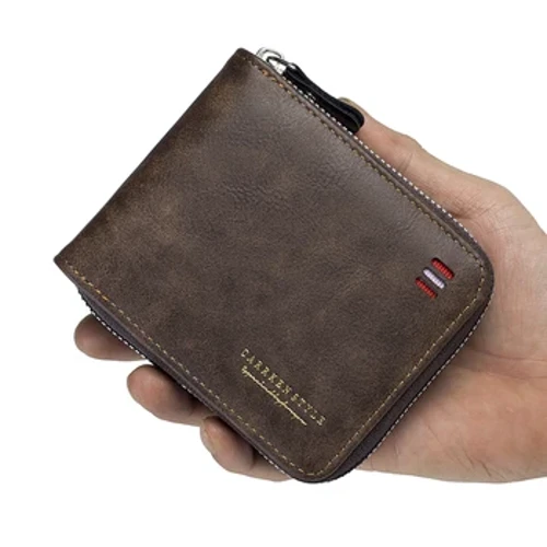 Panlalaking Wallet Maikling 2023 Bagong Vintage Casual Trifold Zipper Bag Kabataan na Mag-aaral Buckle Waist Chain Zero Wallet para sa Kaarawan ni Tatay Gi