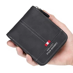 Dompet Pria Anyar Singkat, Kapasitas Gedhe, Retro Modis, Tas Lipat Telung, Ritsleting Pribadi, Rantai Posisi Multi Card, Cilik