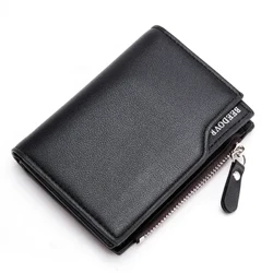 Men Wallet Short PU Isikhumba Male Purse Black Coffee Credit Card Abaphathi with Zipper Men Wallet Money Isikhwama carteira masculina