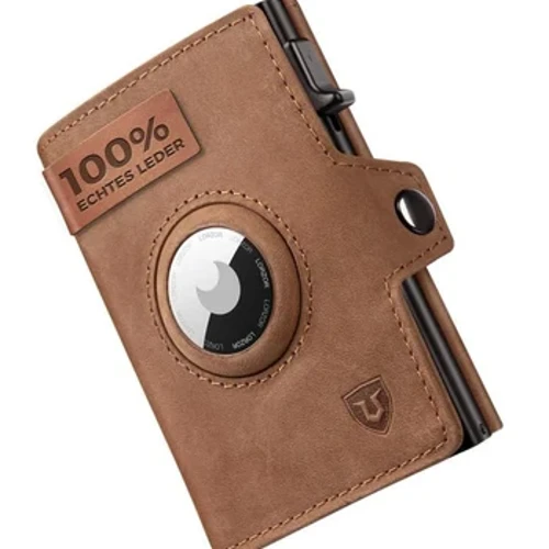 Peněženka z pravé kůže s kapsou na mince Airtag Wallet RFID Blocker Wallet pro muže