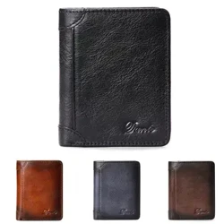 ʻAke Kēkē Pōkole Kāne ʻAi ʻaihue ʻAihe ʻIli Faux ʻoluʻolu lima manaʻo i ke kāleka hōʻaiʻē hana RFID Blocking Wallet no ka hoʻohana ʻana i kēlā me kēia lā.