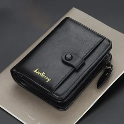 Moda Erkek Cüzdan Yüksek Kaliteli PU Deri Fermuar Kısa Tasarım kart tutucu Erkek Çanta Para Cebi Tutucu Erkek Cüzdan
