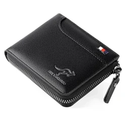 Sparán Dearthóir Só d'Fhir PU Leathar Sealbhóir Cárta Creidmheasa RFID Sparán na bhFear Sparán Gearr Inaistrithe Zipper Fill Fill