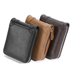 Panlalaking Short Zipper Wallet na may Coin Pocket PU Leather Multi-functional Small Wallet