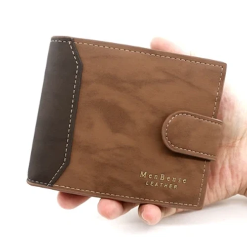 Panlalaking Wallet Itim/kayumanggi/kape Business Card Holder Case Panlalaki Maikling Purse PU Leather Money Bag para sa Mga Lalaki Credit Card Wallet