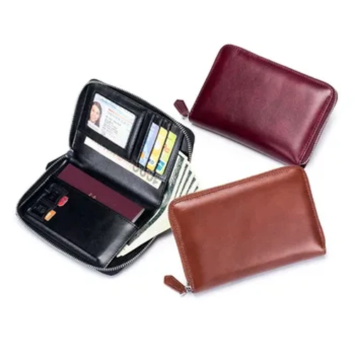 Anyar teka gedhe kapasitas retro multi fungsi asli tas panyimpenan dompet kulit wadhah passport travel