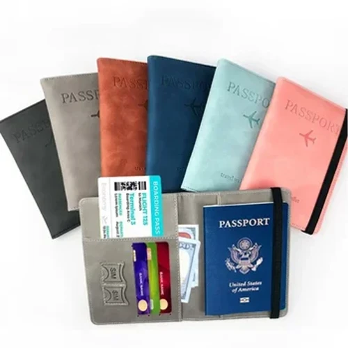 ผู้หญิงผู้ชาย RFID Vintage หนังสือเดินทางธุรกิจผู้ถือ Multi - Function ID Bank Card PU หนังกระเป๋าสตางค์กระเป๋าเดินทางอุปกรณ์เสริม