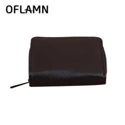 New Men PU Short Wallet with Zipper Coin Pocket Card Wallet for Male Money Clips Money Bag Solid Sample Style Purse Ανδρικό πορτοφόλι