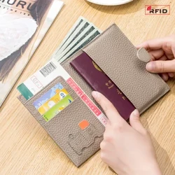 I-Pasport Holder Wallet Yabesifazane Abesilisa I-RFID Ivimba Isikhwama Sokuhamba Isikhwama Sephasiphothi Yangempela Yesikhumba Isembozo Sesikhwama Sesikhwama Esine-Coin Zip Slot