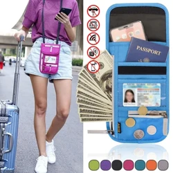 Rfid Chặn Hộ Chiếu Ví Du Lịch Túi Đựng Thẻ Cổ Túi Chống Trộm 1X Du Lịch Nước Ngoài Túi Đựng Hộ Chiếu Đa Năng