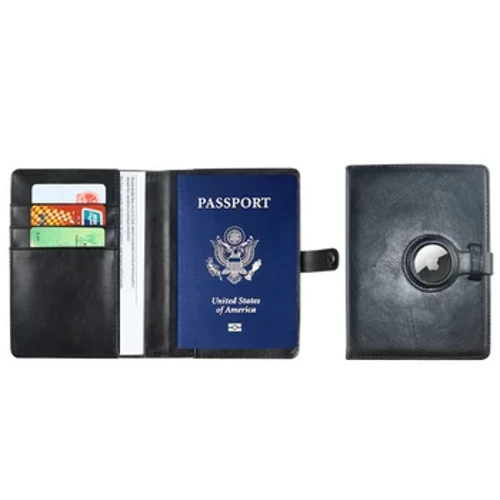 Ny til Apple Airtag Passport Cover Pung Certifikat Beskyttende Cover Med Airtag Travel PU Læder Kortholder Rfid Mænd Kvinder