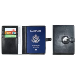 Novinka pro Apple Airtag Passport Cover Certifikát peněženky Ochranný kryt s Airtag Travel PU pouzdro na karty RFID Muži Ženy