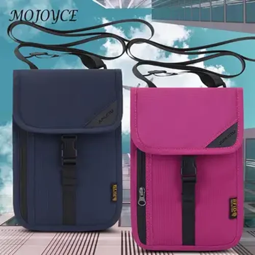 Vanntette reisepassholdervesker Nylon RFID ID-kredittkortorganisator Halslomme Passlommebøker med flere lommer