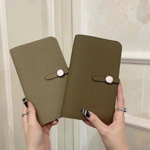Waled Lledr Ddiffuant Ar Gyfer Dynion a Merched Dyluniad Moethus Cowhide Bag Arian Byr Hasp Ladies Fashion Slim High-grade Small Purse
