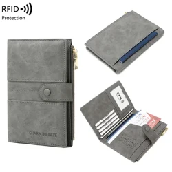 Anti-diefstal paspoort portemonnee RFID paspoorthouder Ritsgesp Reisportemonnee Documenthouder Multifunctionele reispaspoorttas