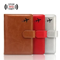 Flyikon Multikortholder PU-skinn passlommebokspenne Antimagnetisk passmappe Passholder reiselommebok