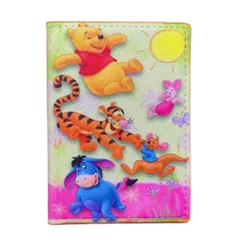 Disney Pooh Bear Bear Mná Sparán Clúdaigh Pas Taistil Sparán Unisex Gnó Cárta Cárta Creidmheasa Ilfheidhmiú Cás Eagraí Eagraí