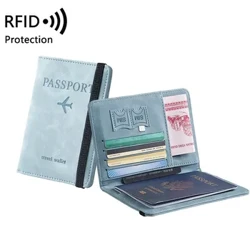 RFID PASSPORT Wallet PU Leder Pass abdecken Anti-Diebstahl Multifunktional Travel Wallet Passporthalter ID Kreditkartenhalter