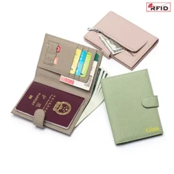 Ang RFID ultra-manipis na tunay na katad na pasaporte ay may hawak na multifunctional na wallet ticket na may hawak ng pasaporte ng dokumento wallet storage bag