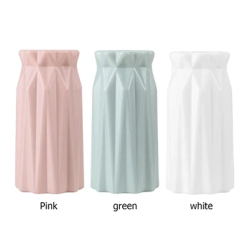 Blomsterkurv Plast Vase Klare linjer Imitert porselen Flower Organizer