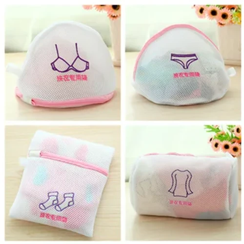 Wäschbeutel Fein Mesh Broderéiert BH Lingerie Ënnerwäsch Dreckeg Kleeder Wäschmaschinn Wäschbar Mesh Wäschkuerf Sak propper