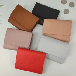 Waledi Ciwt Newydd ar gyfer Merched Deiliad Cerdyn Credyd Merch Hasp Bach ar gyfer Pyrsiau Byr PU Leather Coin Pyrsiau Byr Waled Merched i Ferched